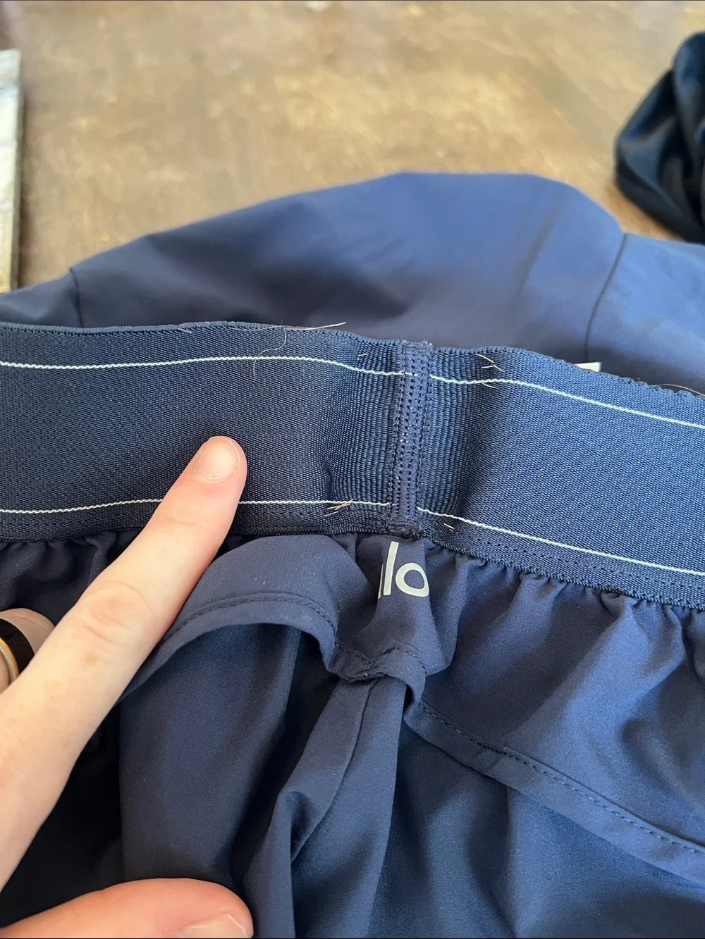 ALO Yoga Navy and Black Athletic Shorts Set - Picture 8 of 8